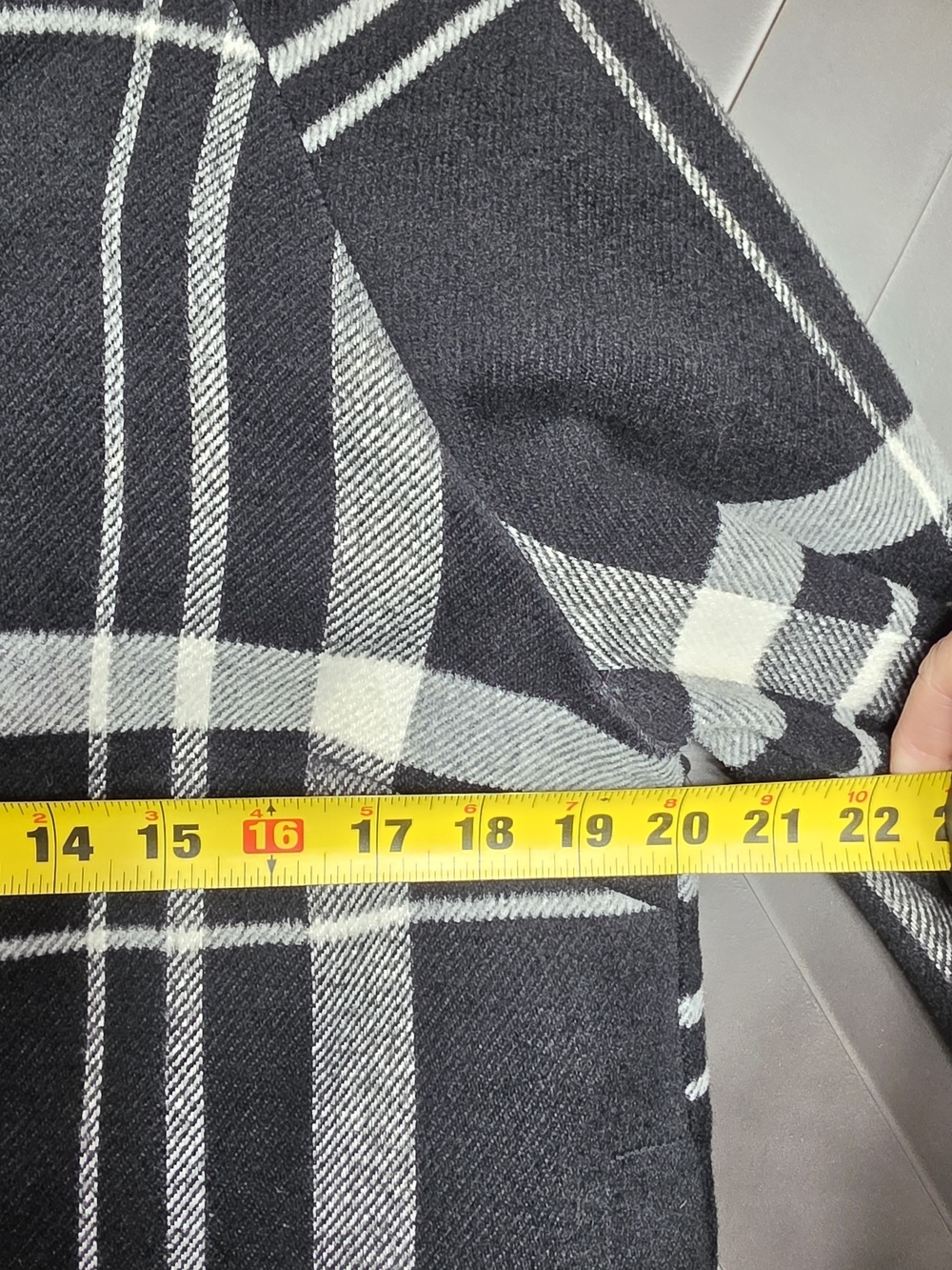 Ambition Black and White Plaid Pea Coat Womens L. A line. Swing - Picture 8 of 13